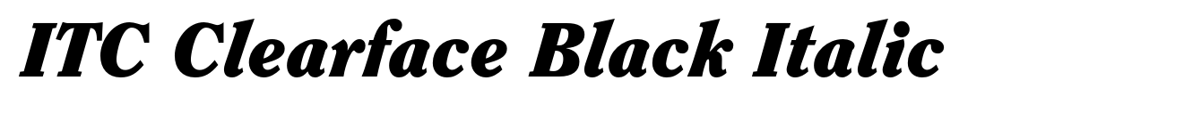 ITC Clearface Black Italic